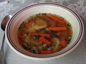 A bowl of miso soup.